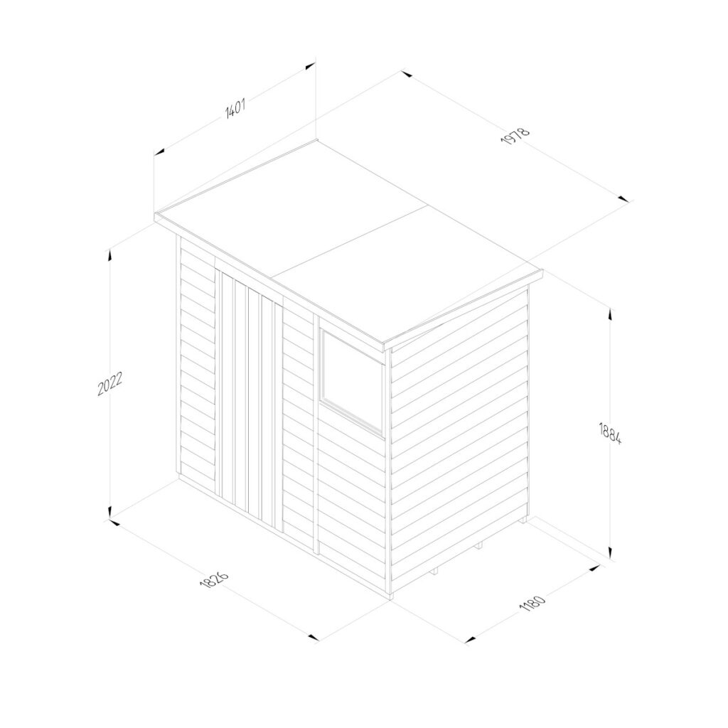 4LIFE Pent Shed 6×4 – Single Door – 1 Window 5013053200360 2